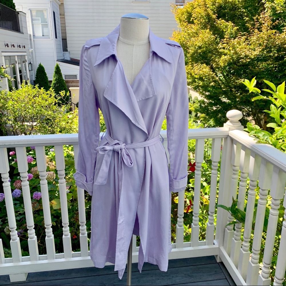 Bagatelle Lavender Trench Coat Lilac Sz XS
